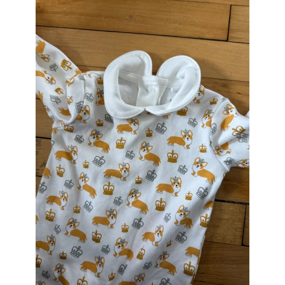 Historic Royal Palaces Little London Crown and‎ Corgi Cotton Romper